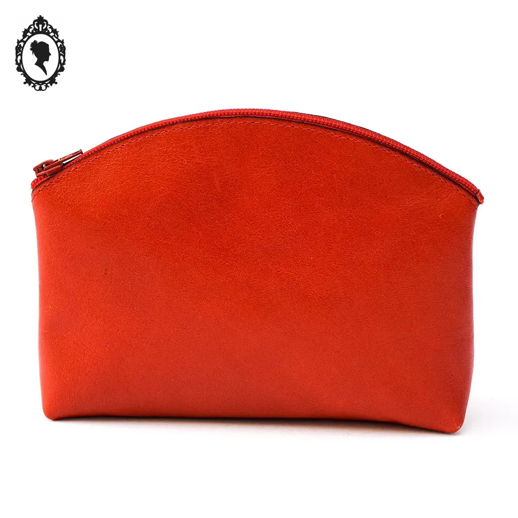 Pochette trousse de maquillage ou sac en cuir rouge neuve