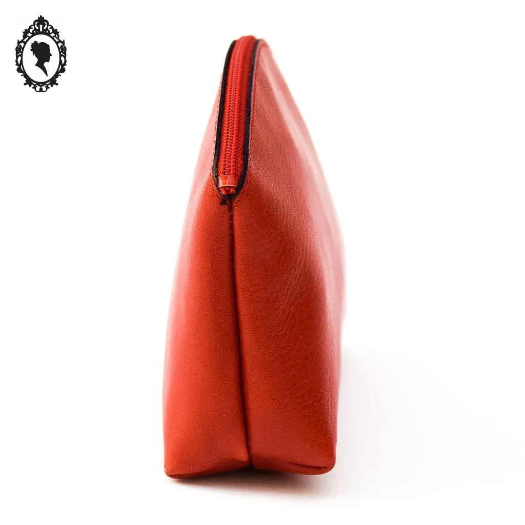 Pochette trousse de maquillage ou sac en cuir rouge neuve – Image 2