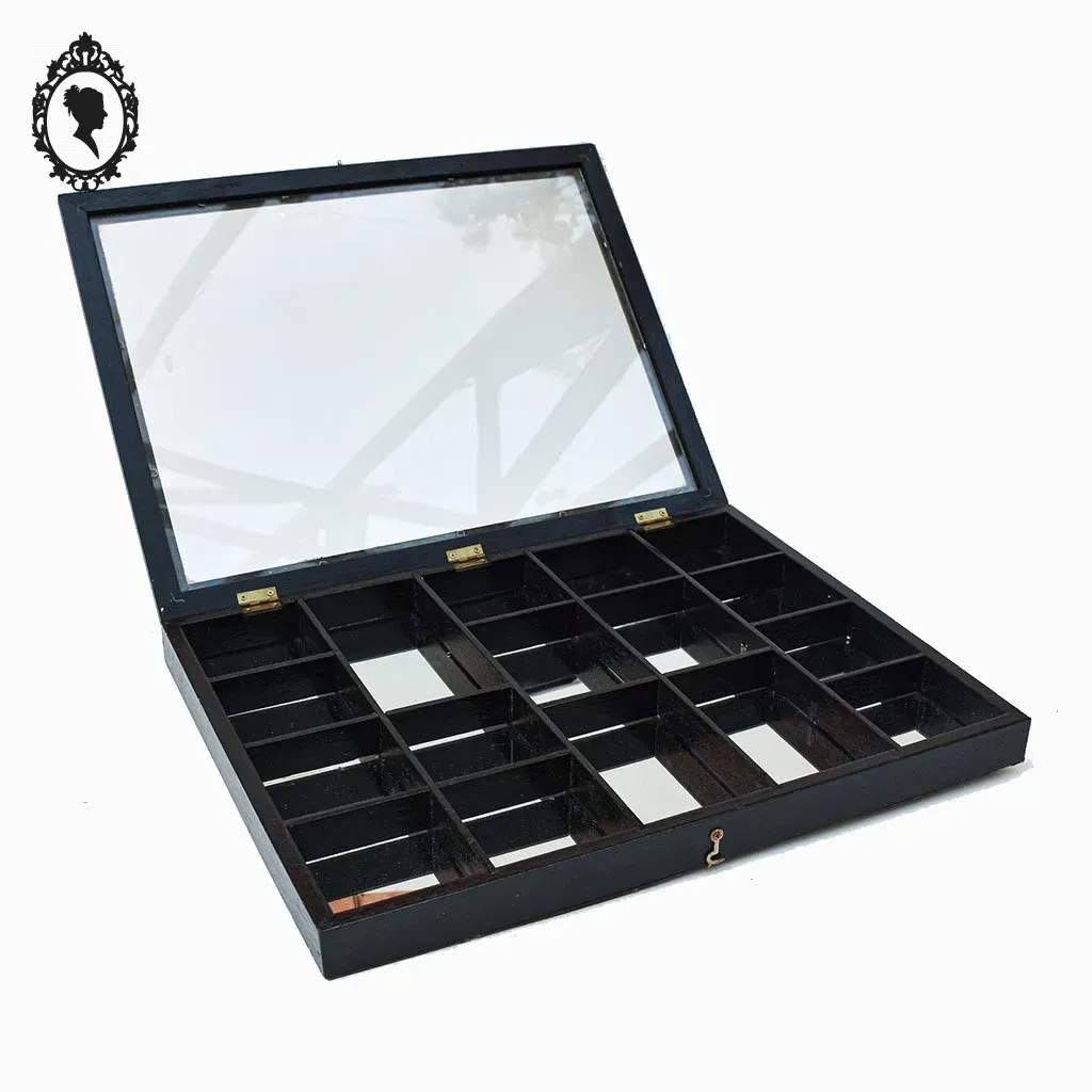 Petite vitrine murale verre fond miroir bois pour objets de collection H 41 cm – Image 7