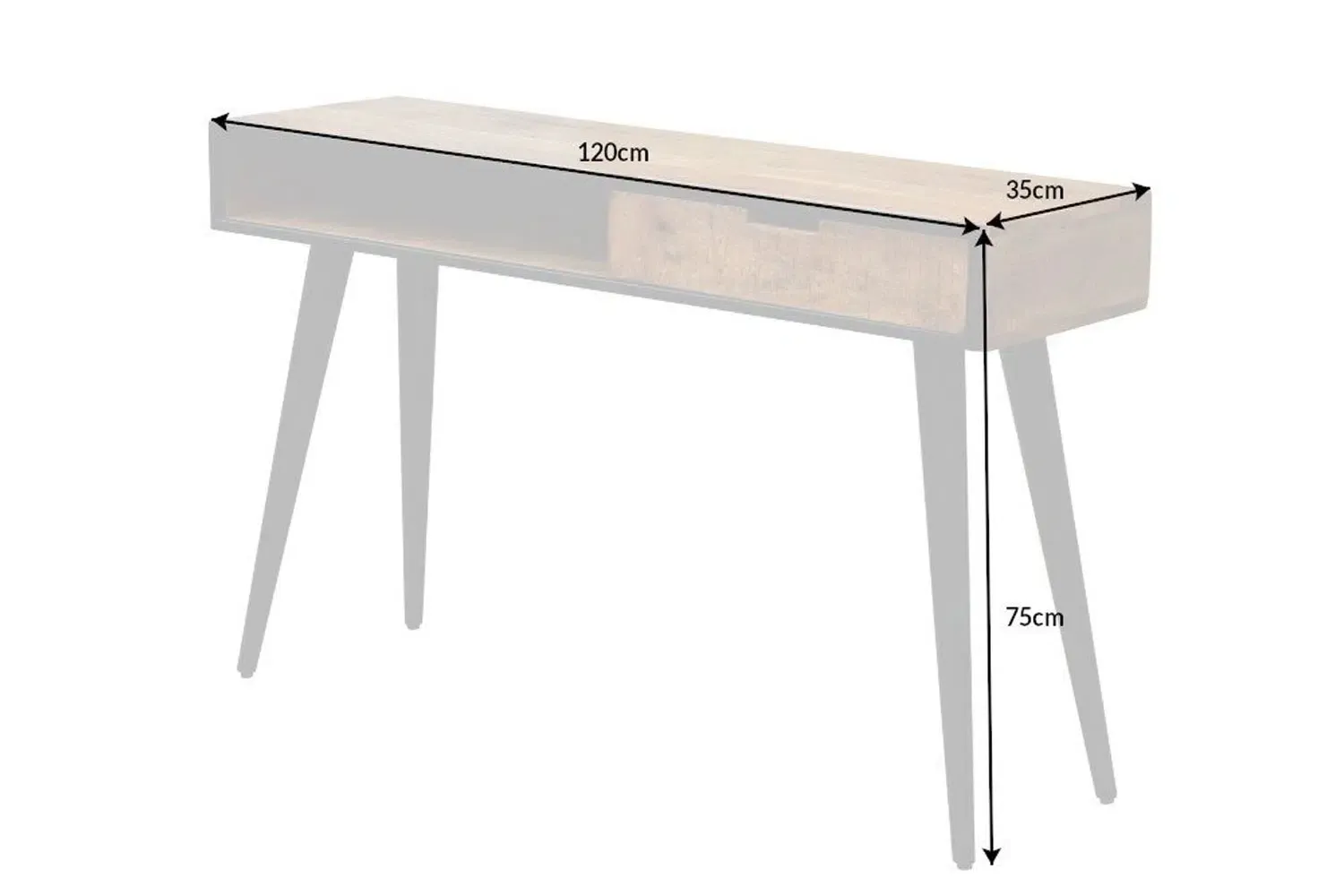 Console bois massif et métal noir – Image 7