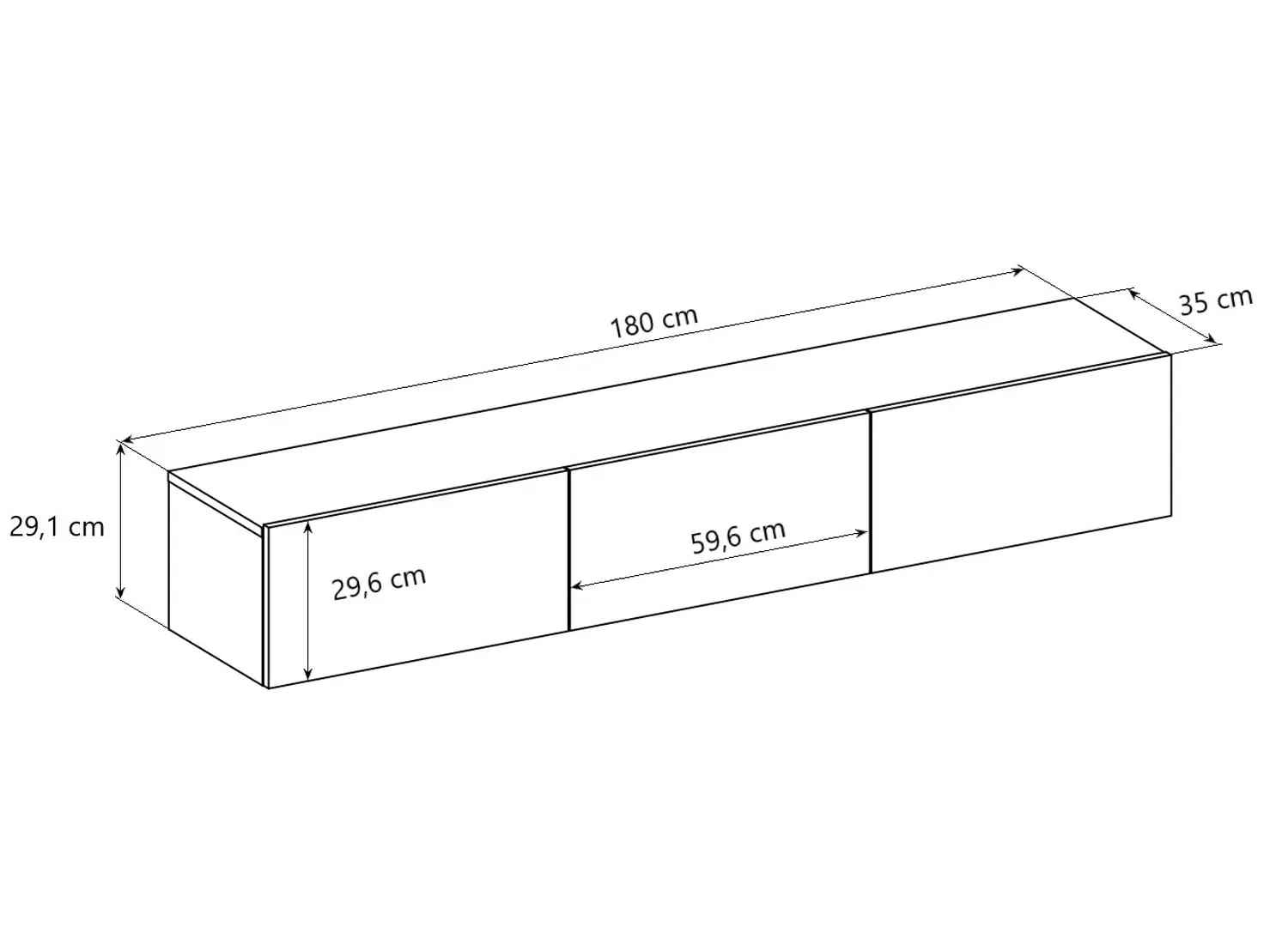 Meuble TV 180cm aspect bois de chêne hickory – Image 5