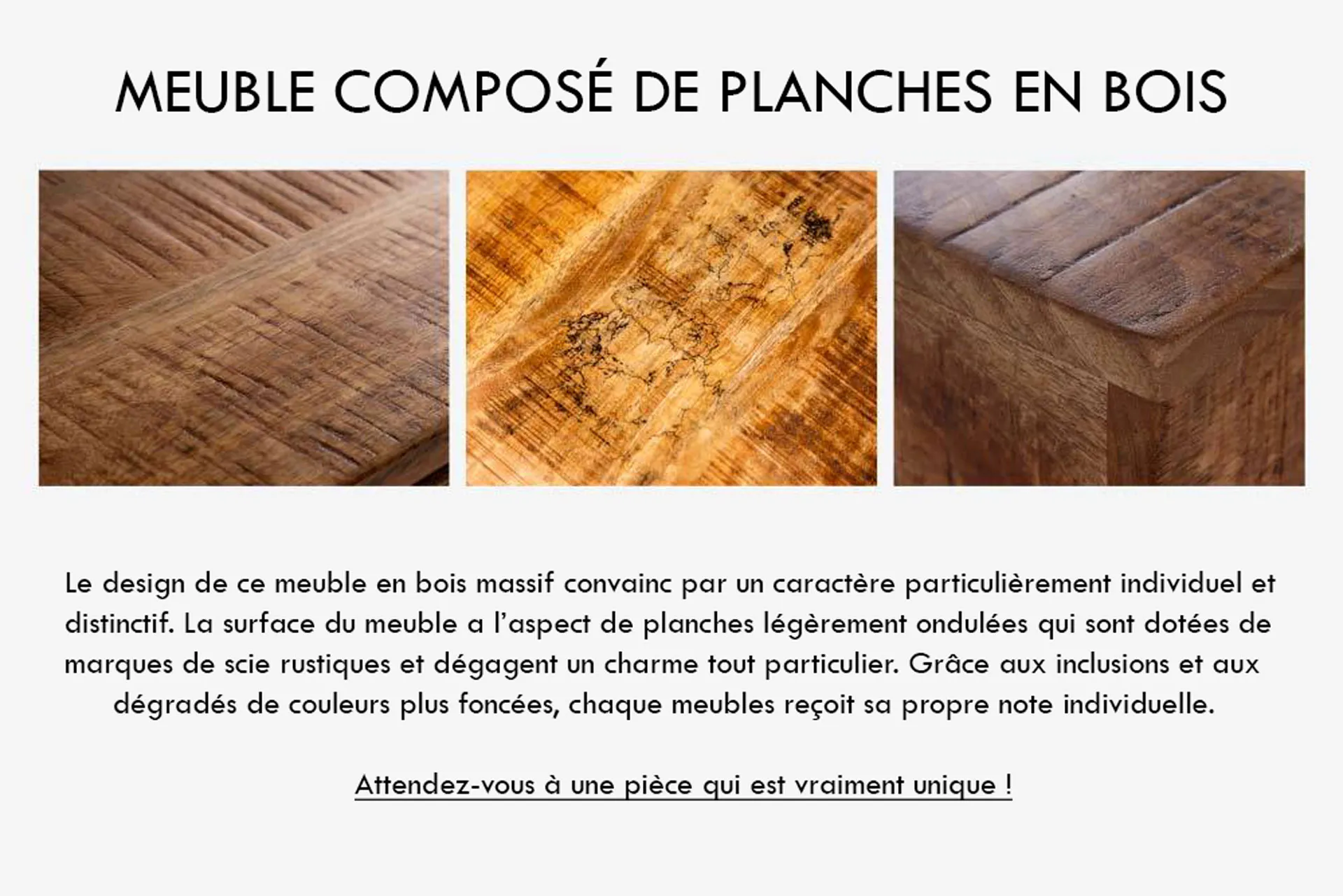 Console bois massif et métal noir – Image 8