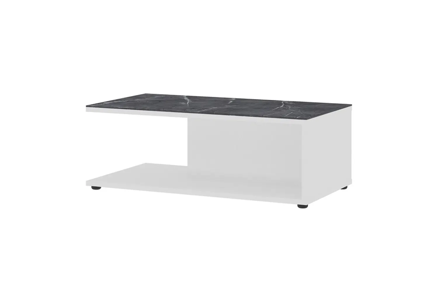 Table de salon rectangulaire gris effet marbre