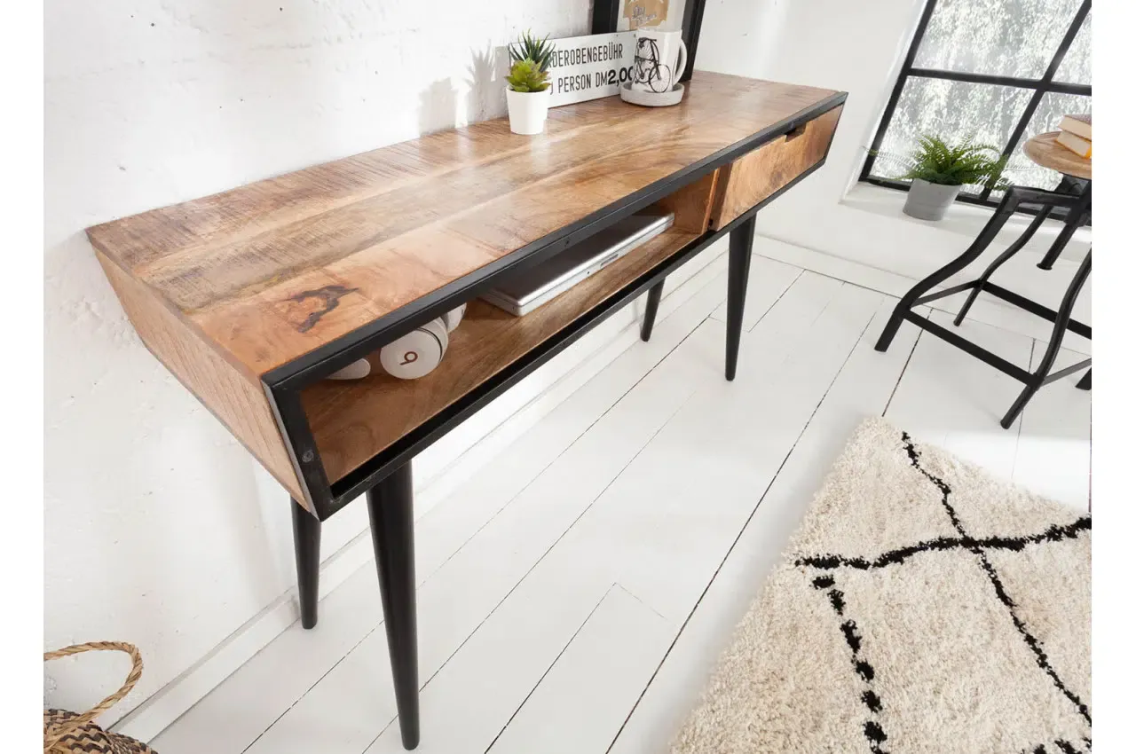 Console bois massif et métal noir – Image 6