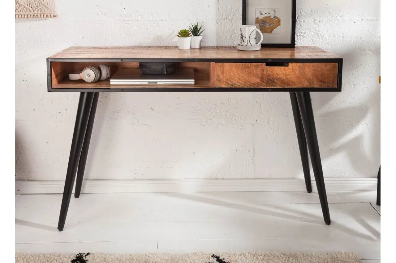 Console bois massif et métal noir – Image 2