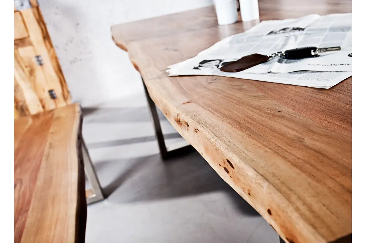 Table repas rectangulaire en bois massif design – Image 3